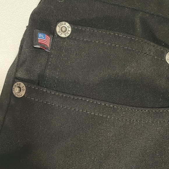 POLO JEANS Black‎ Zip Up Skirt w Slit & Back Pockets Size 14 EUC Preppy Academia - Picture 10 of 11